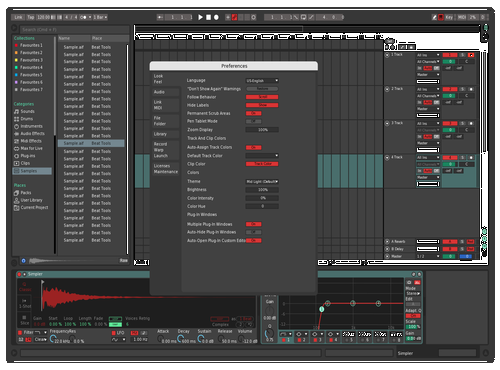 RED AND BLUE Theme for Ableton 10